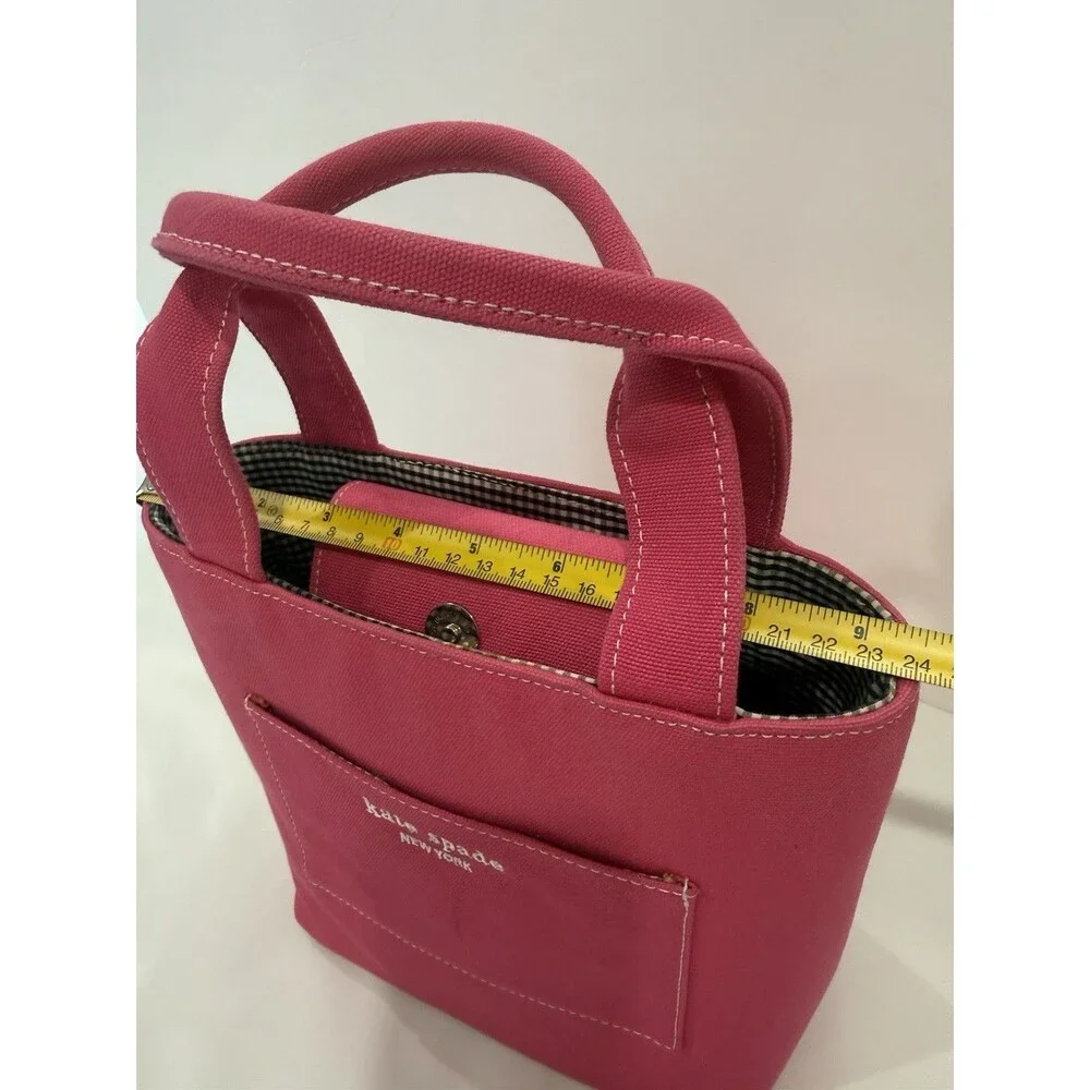 VTG Kate Spade Pink Canvas Hard Shell Boat Tote Bag 90s Y2K Bag